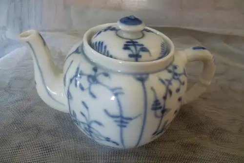 Indisch Blau Dekor Tee Mokka Kännchen mit Deckel  um 1900 wohl Rauenstein 