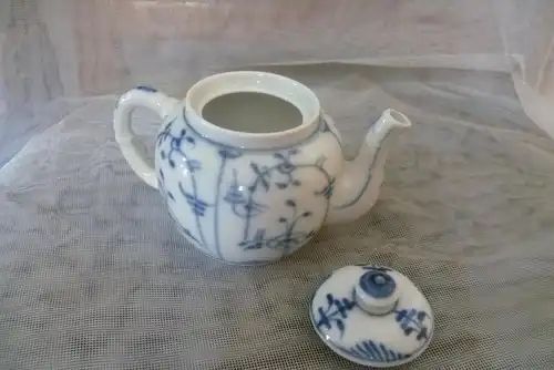 Indisch Blau Dekor Tee Mokka Kännchen mit Deckel  um 1900 wohl Rauenstein 