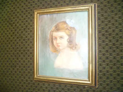 Art Deko Mädchen Portrait um 1920 originale Rahmung Masse : 30,5 x 36,5cm