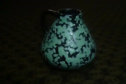 Ufo Form Gräflich ortenburgische Henkel Keramik Formnummer 202 II seltene Fat Lava Schaumlasur in Türkis