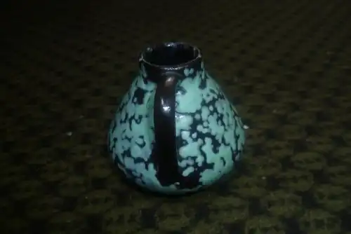 Ufo Form Gräflich ortenburgische Henkel Keramik Formnummer 202 II seltene Fat Lava Schaumlasur in Türkis