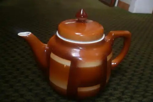 Art Deco Teekanne Krug Carstens Gräfenroda Spritzdekor Bauhaus Dekor 209 von 1922   !!! 