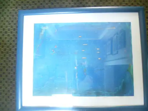 Collage mit Sand und anderen Materialien in Blau Grün Goldtöne ! Aus dem Arbeitszimmer