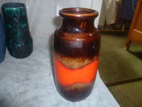 Scheurich Dekor Lora von Gerda Heukeroth 213-20 Keramik von 1970 tolle Farben mokka orangerot braunlich