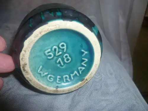 Scheurich Dekor Formnr.:  529-18 Fat Lave in seltenem Türkis H: 18 cm Mid 