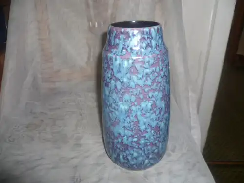 Scheurich Dekor Formnr.: 203-26 meliertem seltenem Türkis brutalistische Glasur Mid Century 1970 H: 26 cm   Mid Century 1970