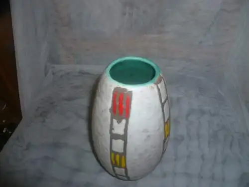 Jasba Dekor Formnr.: Jasba wohl 155-18 oder 101-18 Keramik Designer Vase handbemalt von 1962