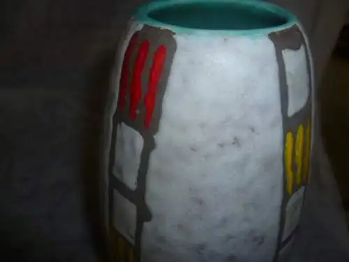 Jasba Dekor Formnr.: Jasba wohl 155-18 oder 101-18 Keramik Designer Vase handbemalt von 1962