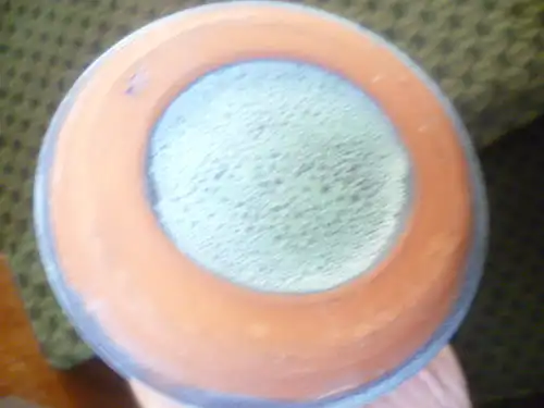 Henkelvase Studio Keramik Siegfried Gramann Römhild. Töpferei Römhild Keramik. konische Form Lasur Möwenei in Türkistöne DDR-GDR Pottery 60er Jahre seltenTOP! Pop Art Design