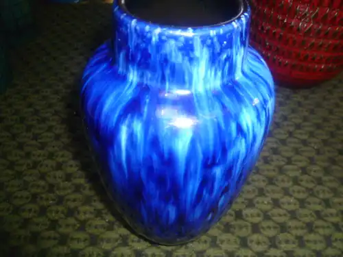 Vase Scheurich 549-21 H=21 cm 60s/60er Jahre - WGP - Fat Lava aus der Vitrine , selten in geflammten Blautönen . H: 21