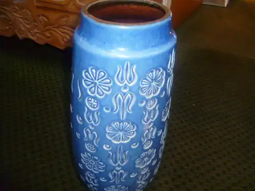 Bernina Europa LIne 60s 70s Scheurich 265-42Keramik Vase flower Relief  west german ceramic ,