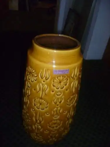 Bernina Europa LIne 60s 70s Scheurich 265-42Keramik Vase flower Relief  west german ceramic ,