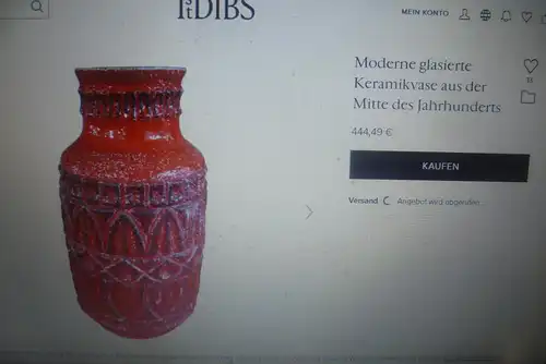 Keramik Vase von Aldo Londi bei Bitossi seltene Farben Ferrari Rot Fat Lava Lasur aus den 1950 Jahren 