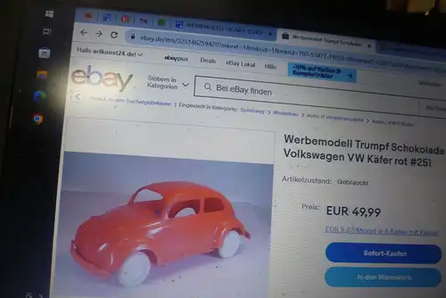 Verkauft  !!!!!Trumpf Schokolade ca. um 1970, Vintage Rarität Volkswagen in Blau  Werbefahrzeug !!!