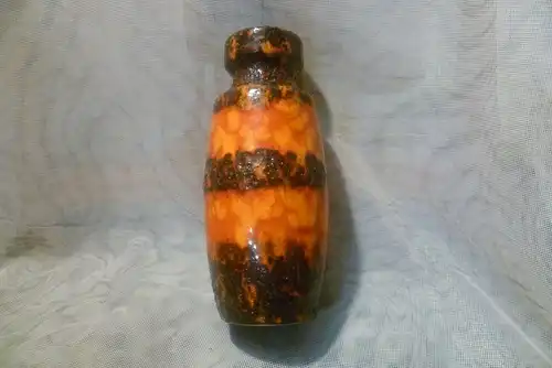 Scheurich 210 /18 seltene seltene orange schwarze Fat Lava Vintage Vase Mid Century Modern West German Pottery 1970er Jahre