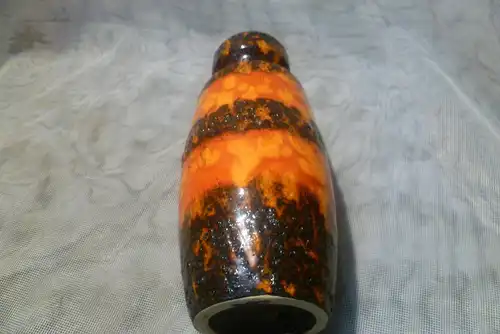 Scheurich 210 /18 seltene seltene orange schwarze Fat Lava Vintage Vase Mid Century Modern West German Pottery 1970er Jahre