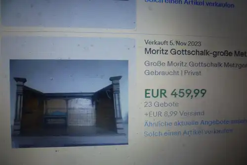 Vintage Antike Moritz MAURICE GOTTSCHALK Deutsches Puppenhaus Puppen Miniatur Box Zimmer 1880/1900 Ära Puppenhaus Spielzug Waltershausen Scheegas