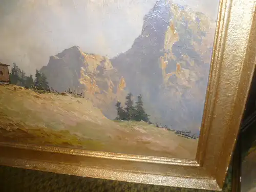 Georg Arnold-Graboné 1896München 1982 Buchhof Almhof Hintergrund Grossvenediger im Brixental /Via Monte Luco Meran Loldotal , Monte Gustallo Dolomiten D`Ampezzo , Trottachspitzen , Kaisergebirge