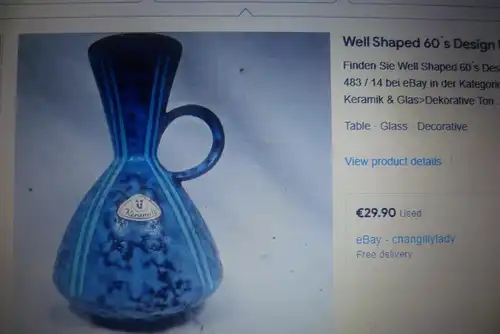  Space Form Ü Keramik Brutalismus 1950 Formnr.:483/14 guter Zustand H : 14,cm 