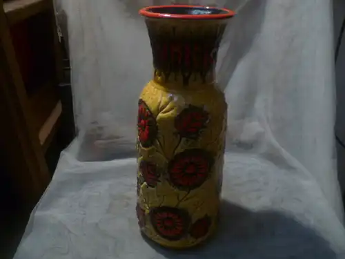 Überlacker Designer Bodo Mans Studio Design Keramik Vase Formnummer 1432/30 Etikett vorhanden H: 31 cm