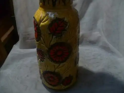 Überlacker Designer Bodo Mans oder Halidan Kutlu Studio Design Keramik Vase Formnummer 1432/30 Etikett vorhanden H: 31 cm