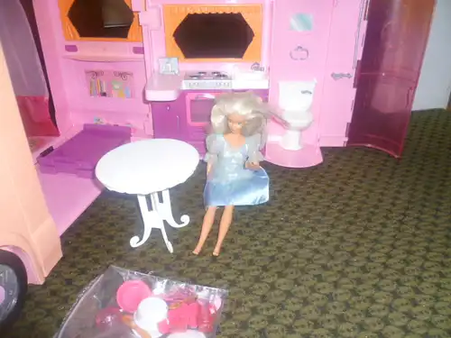 Mattel Barbie Vintage 2000 Ära BARBIE FAHRZEUG WOHNMOBIL GLAM CAMPER WC BAD KÜCHE WOHNEN SCHLAFEN TERRASSE EDEL