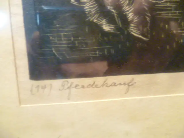 Ernst Feuerstein 1903Basel-1960Karlsruhe "Pferdekauf"  aus seiner Studienreise in den Balkan um 1926-31 entstanden!