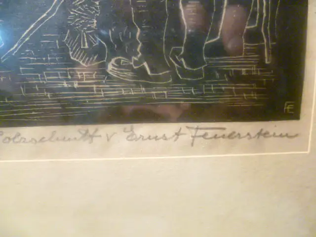 Ernst Feuerstein 1903Basel-1960Karlsruhe "Pferdekauf"  aus seiner Studienreise in den Balkan um 1926-31 entstanden!
