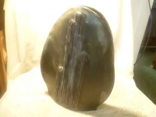 Ursula Wirth Untergruppenbach  Bildhauer/Keramikerin  " Kakteen in Landschaft " signiert UW datiert 2/84 Unikat