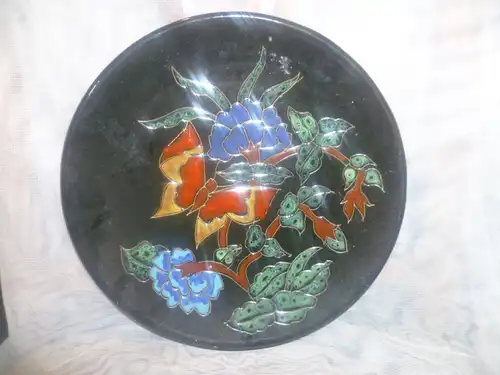 Ruscha  Hanns Welling   Emaile Dekor Keramik Wandteller Dekor Orient  Vintage 50 Jahre