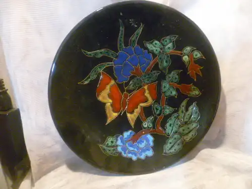 Ruscha  Hanns Welling   Emaile Dekor Keramik Wandteller Dekor Orient  Vintage 50 Jahre
