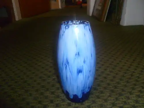  Vintage Scheurich Vase 522-18 Keramik W.Germany , blaue Lauflasuren aus der Vitrine H: 20 cm 
