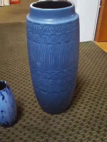 Bernina Design  Scheurich der 1970 Jahre Keramik Vase 264-40 in hellen Blautönen! H 40 cm 