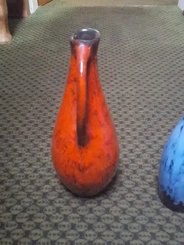 Ferrari Rot mit schwarz Designer Vase Heinz Siery aus den 1950/60 Jahren  H 29 