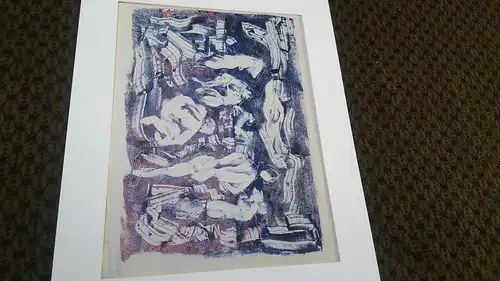 Rote Reiter Malergruppe Rudolf Hirschi 1917 Stuttgart – 2001 Akt Gruppe Stein Handabzug Studien für Gemälde