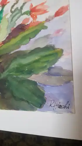Rote Reiter Rudolf Hirschi 1917- 2001  Blumenstilleben  farbenfrohes   Aquarell links signiert um 1950 gemalt