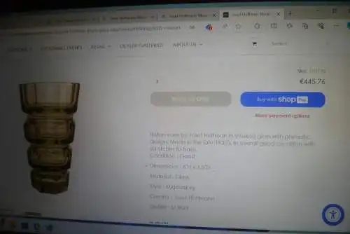 Josef Hoffmann Karlsbad Facettiert Glasvase Blumenvase Design Vintage Jugendstil geometrisch 18 Facetten geschliffen !