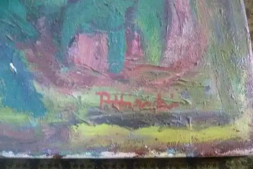  Rudolf Hirschi 1917 Stuttgart – 2001 hier in der Art des Edgar Degas "Blumen blühend im  Garten ”