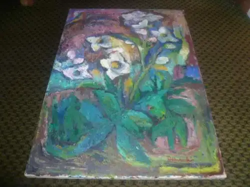  Rudolf Hirschi 1917 Stuttgart – 2001 hier in der Art des Edgar Degas "Blumen blühend im  Garten ”