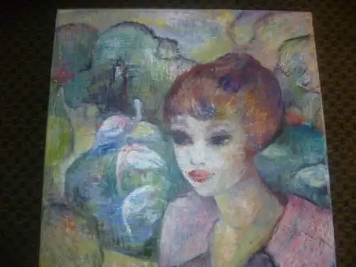  Rudolf Hirschi 1917 Stuttgart – 2001 hier in der Art des Edgar Degas "Mädchen im Karlsruher Tiergarten beim füttern einer Taube im Hintergrund Flamingos"”