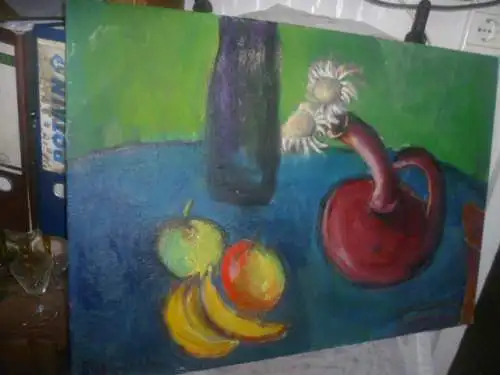  Rudolf Hirschi 1917 Stuttgart – 2001 hier in der Art des Edgar Degas "Früchte und Blumen Stilleben"”