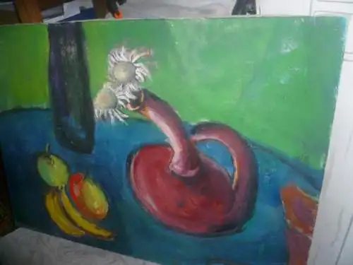  Rudolf Hirschi 1917 Stuttgart – 2001 hier in der Art des Edgar Degas "Früchte und Blumen Stilleben"”