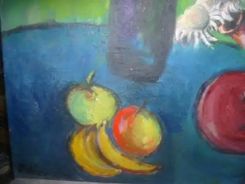  Rudolf Hirschi 1917 Stuttgart – 2001 hier in der Art des Edgar Degas "Früchte und Blumen Stilleben"”