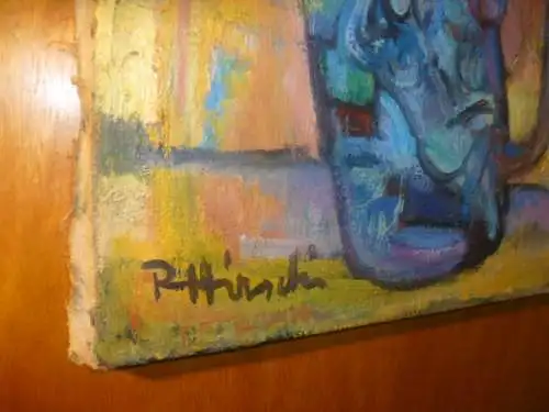  Rudolf Hirschi 1917 Stuttgart – 2001 hier in der Art des Edgar Degas "Stilleben Blumen in blauem Krug”