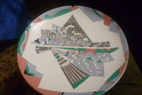  Karlsruher Mayolika Obstschale Dekor im Picasso  Joan Miro Design 