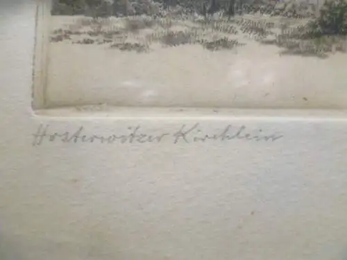 Waldemar Pech 1911- ? Dresden   "Hosterwitzer Kirchlein" Radierung signiert 
