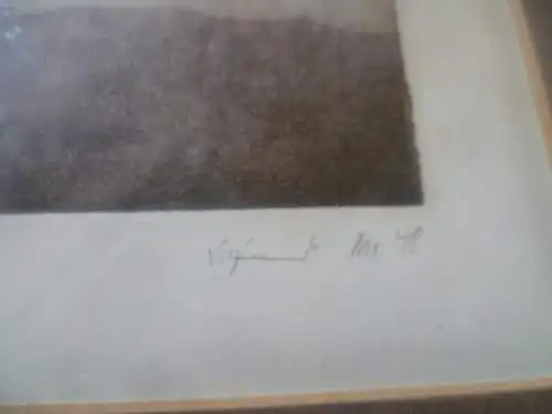 Maler der Moderne  " Sonne am Abend " und  " Gewitter" Radierungen signiert  V. .. und 1948 datiert