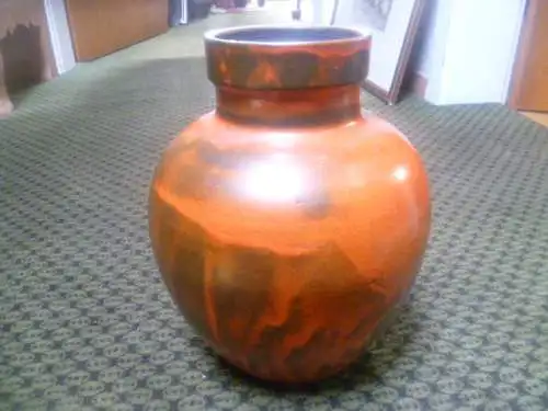 Studio Keramik Bildhauer Töpfer TW seltene orange roto Lauflasur H: 27cm