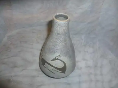 WRuscha ? Keramik Gazelle 1960-70 Lasur in Möweneierfarben  H: 18cm
