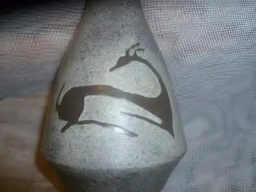 WRuscha ? Keramik Gazelle 1960-70 Lasur in Möweneierfarben  H: 18cm